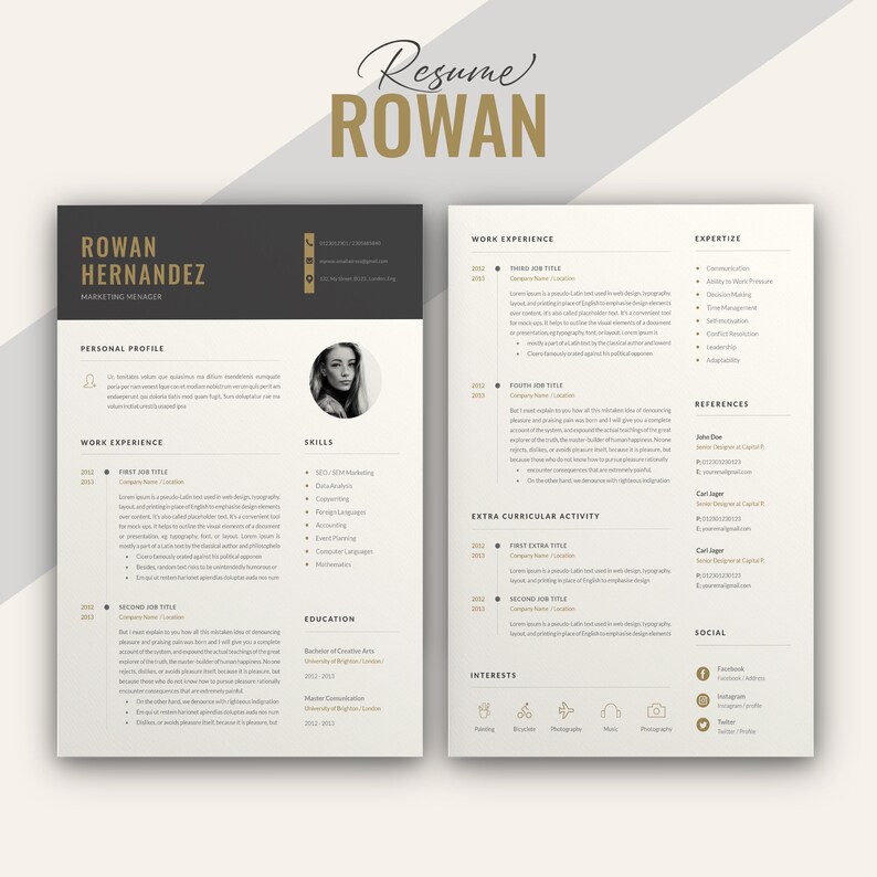 Resume / Resume Template Resume Template Word Cv Template Resume Template Teacher Cv Template Professional Cv Template with photo image 2