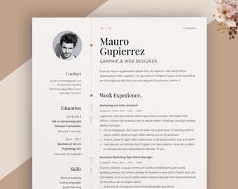 Resume Template | Professional Resume Template for Word & Pages, Clean CV Template | Resume and Cover Letter Template | Cv for Word | Cv