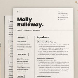 Resume Template Professional Resume Template for Word & Pages, Clean CV Template Resume and Cover Letter Template Cv for Word Cv image 9