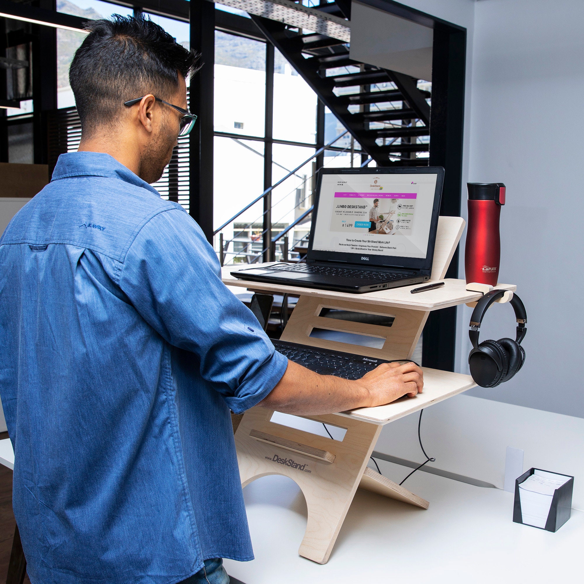 Jumbo Gaming Desk with Monitor Shelf, Large PC Computer Desk with