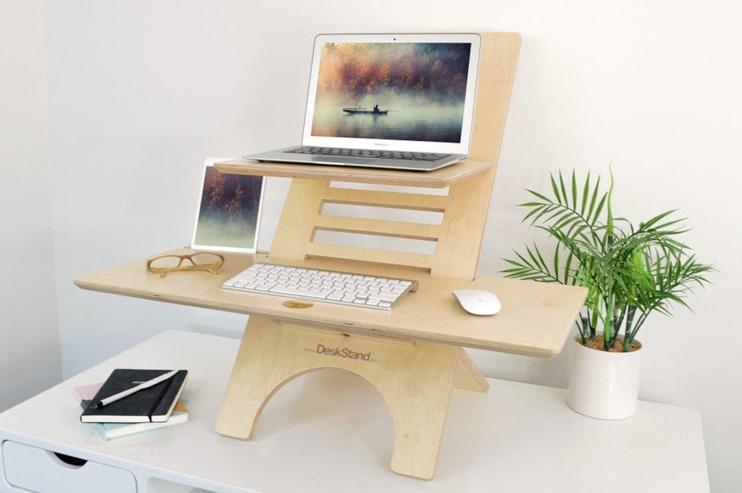 Three-shelf Adjustable Stand Up Workstation