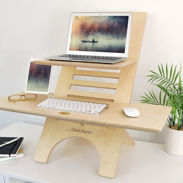 The Original DeskStand ™ Standing Desk, Laptop Stand, Adjustable Standing Desk, Sit Stand Desk, Standing Workstation Desk for Home Office