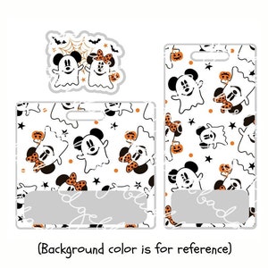 Acrylic Blank and Decal | Decal and Blank Acrylic Set | Spooky Mouse Badge Reel | Acrylic Blank Set | Mouse Badge Reel
