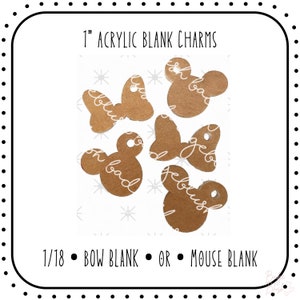 Acrylic Blank and Decal | Badge Reel Blank Set | Mouse Badge Reel | Mickey and Minnie Badge Reel Charm | Acrylic Blank Set | Bow Charm