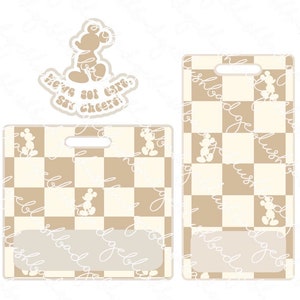 Acrylic Blank and Decal | Decal and Blank Acrylic Set | Checkered Badge Reel | Acrylic Blank Set | Mouse Badge Reel | Badge Buddy