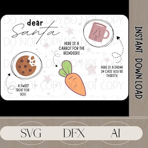 Christmas Eve Tray | Cute laser file | Wooden Tray SVG | Christmas Cookie and Milk Tray File | SVG Christmas laser file | Instant Download