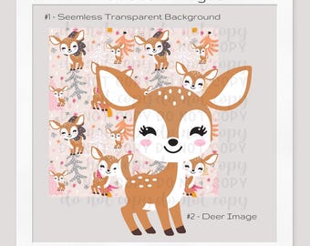 Cute Reindeer PNG | Digital Design | Christmas Digital Design | Reindeer PNG | Cute Christmas PNG | Seemless File | Sublimation Design