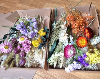 Spring Summer dried flowers kit dry flower box Ideas for crafting DIY flower wreath make your bouquet wreath gift idea