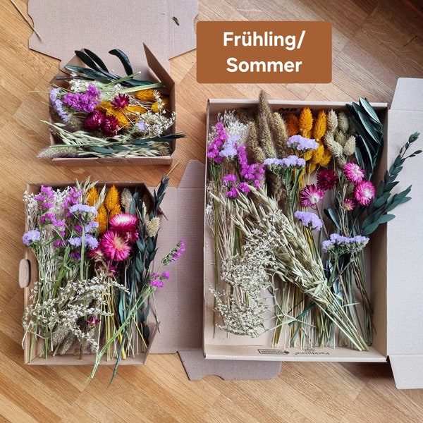 Frühling / Sommer DIY TrockenblumenSet in verschiedenen Farben, DIY-Trockenblumenstrauß, zum Basteln, Junggesellinnenabschiede