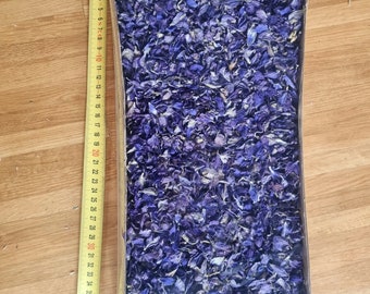 Trockene blaue Blumen Konfetti, getrocknete blaue Blütenblätter, Hochzeitskonfetti, blaue Blumenkonfetti