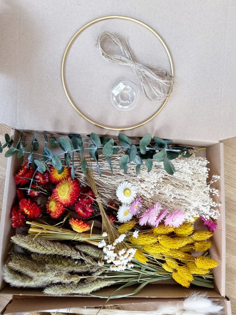 DIY Trockenblumen Set in verschiedenen Farben, DIY-Trockenblumenstrauß, zum Basteln, Tischdeko zur Taufe, lugurus, pampasgras, phalaris Summer Vibes