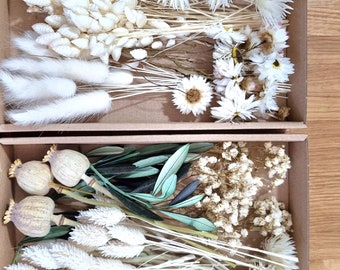 DIY Trockenblumen Set in Sommer Farben, Deko & Tischdeko selber machen, Kränze Basteln, Taufe dekorieren, DIY Hochzeitsgesteck