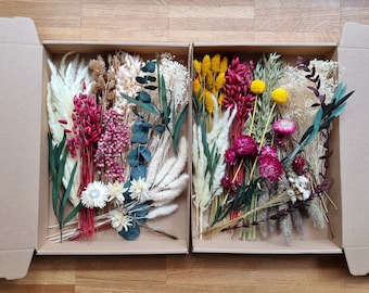 Nachhaltige Dekoration für alle Jahreszeiten Trockenblumen-Set Trockenblumenkasten Ideen zum Basteln DIY-Blumenkränzen Kranz-Geschenkidee