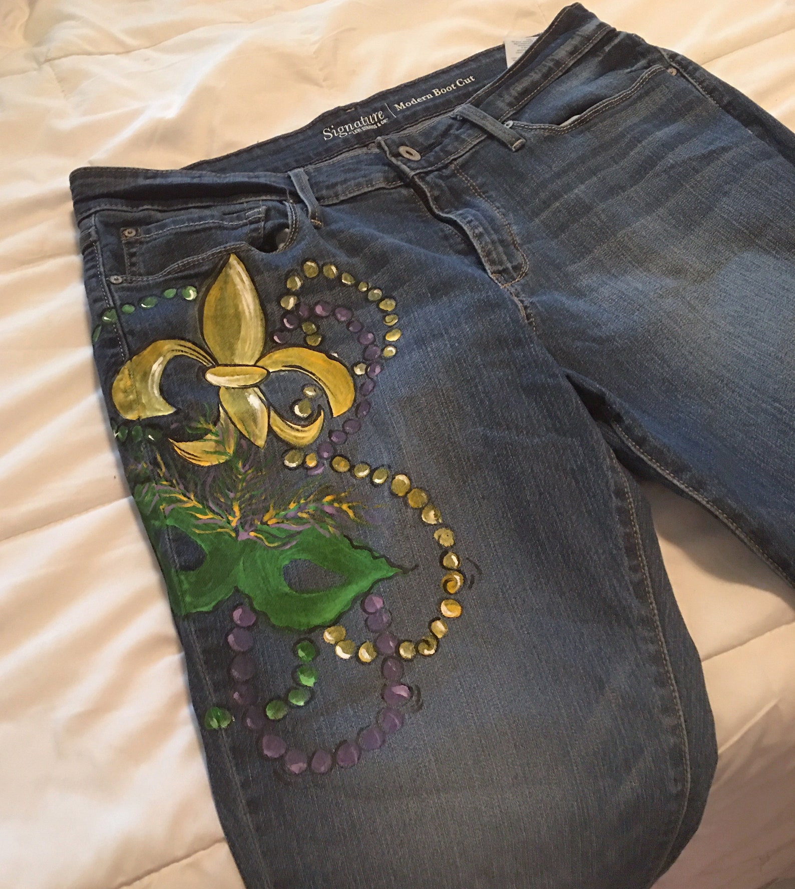 hand painted mardi gras jacket