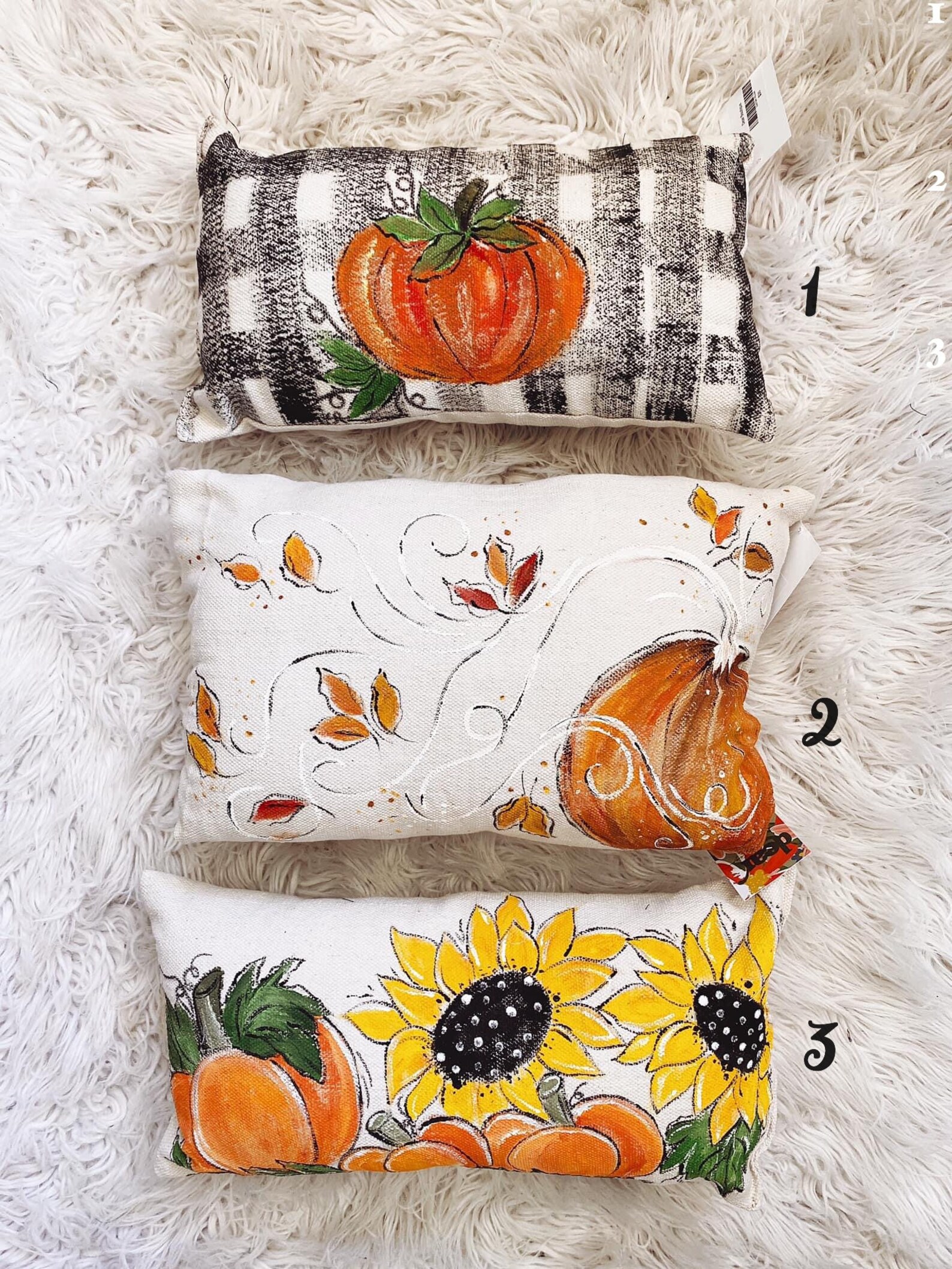 Hand Painted Decorative Throw Pillows Fall Pillows Etsy