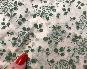 ceramic underglaze decal - green floral pattern