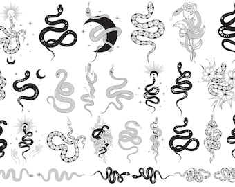 ceramic underglaze decal -Mystical snake designs