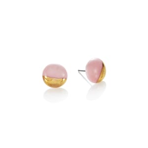 Pink Studs porcelain with 22k Gold dip