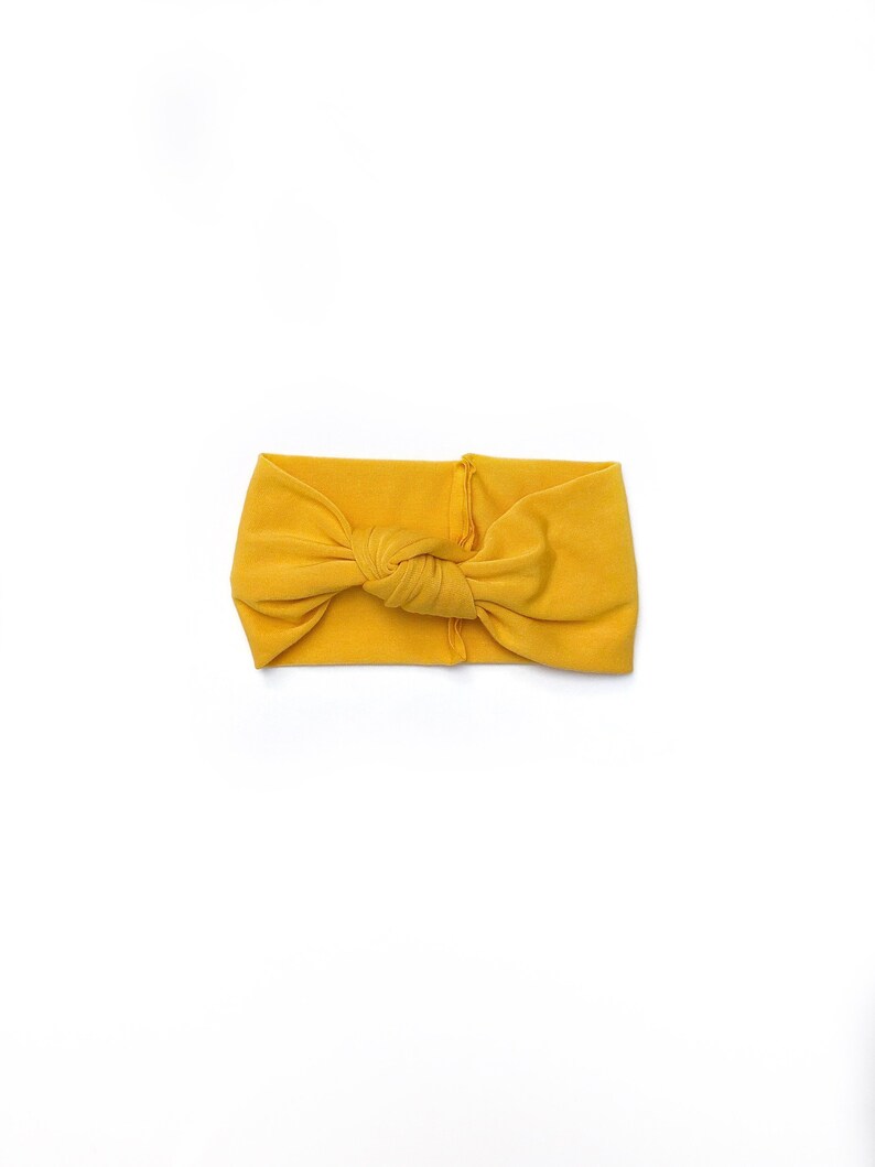 handmade baby turban Head wrap for baby stretchy headband baby head wrap knit fabric knot bow Sunrise one size baby stretchy
