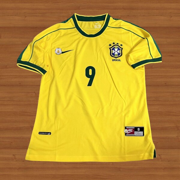 Retro Brasilien WM Brasilien Brasilien Fussball Heimtrikot, Liebe Ronaldo CL-Trikot 1998-1999 Brasilien Vintage Scooter Trikot