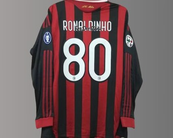 Ronaldinho AC Milan Retro Long Sleeve Jersey Vintage Soccer Shirt