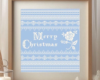 Christmas Lace Sampler Cross Stitch Pattern, Needlepoint Embroidery, Instant Download PDF