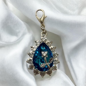 Bouquet Charm Handmade Something Blue Wedding Keepsake - Bridal Accessory Gift for Bride - Heart Wedding Charm