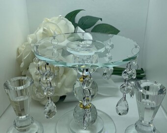 Juego de candelabros Crystal Unity: decoración de boda con diamantes de imitación dorados