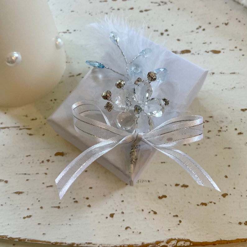 Angel Bridal Bouquet Charm. Something Blue. Bouquet Accessory, Wedding Keepsake. image 9