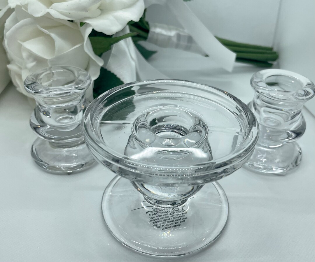 Crystal Unity Candle Holders. 2 Taper and 1 Pillar Candle Holders