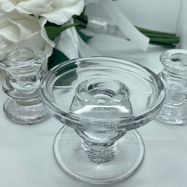 Crystal Unity Candle Holders. 2 Taper and 1 Pillar Candle Holders. Church Wedding Ceremony. Personalization.