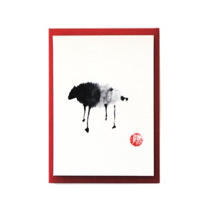 Chan Ink Painting &#39;Schapen&#39; kunstkaart