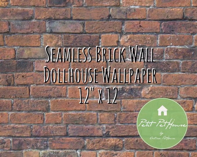 Dollhouse Wallpaper Weathered Brick Black - Etsy