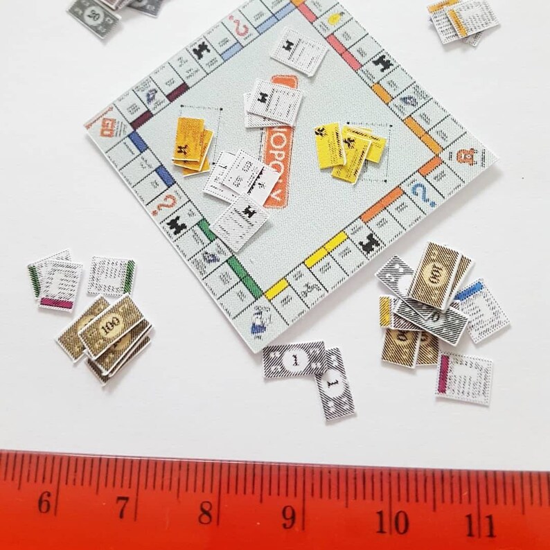 printable 112 miniature scale monopoly board game set