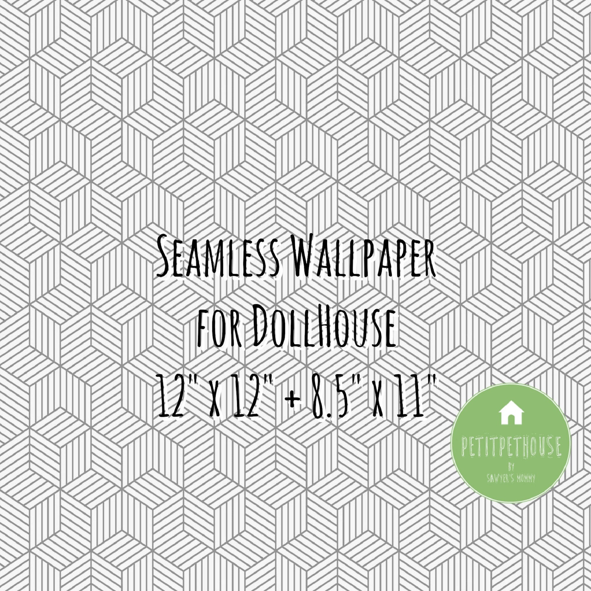 Printable Seamless Modern Dollhouse Wallpaper Grey - Etsy