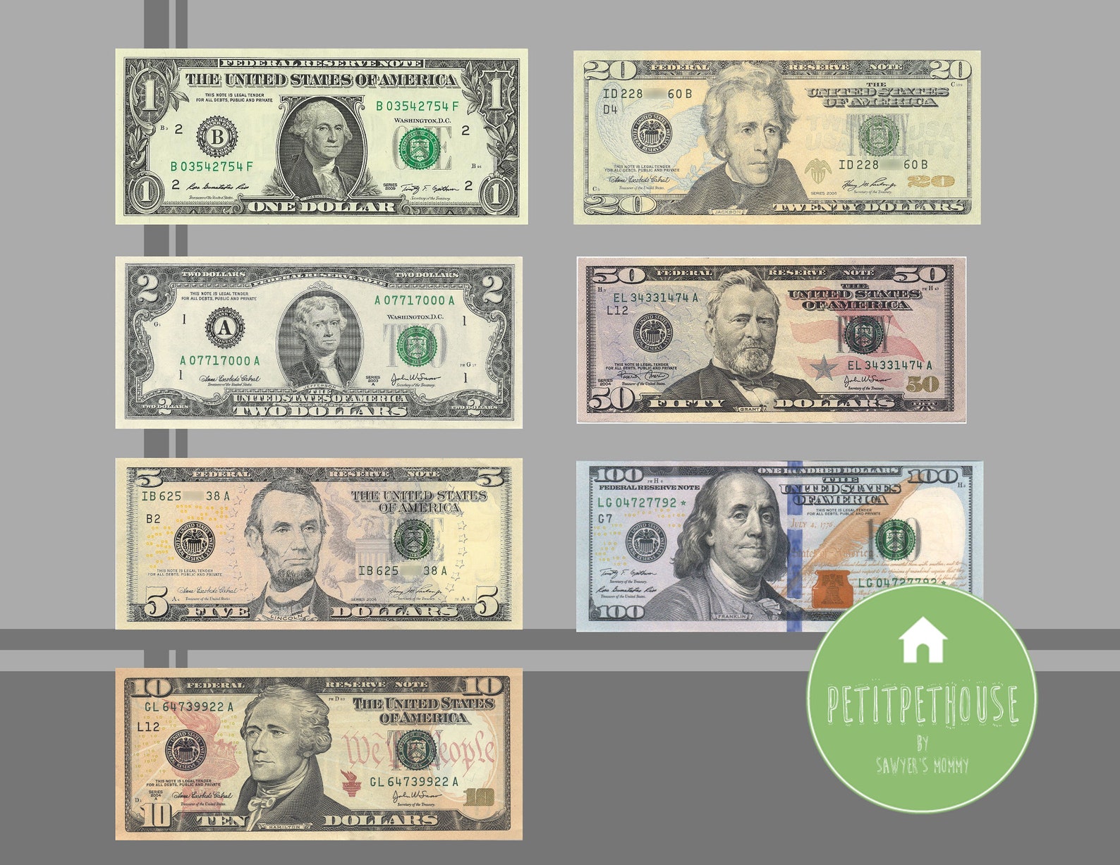 Printable Play Money for Kids American Dollar USD Banknotes | Etsy