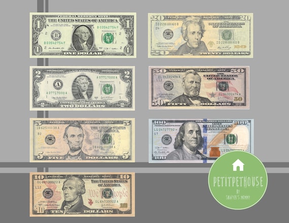 Printable Play Money for Kids American Dollar USD Banknotes | Etsy