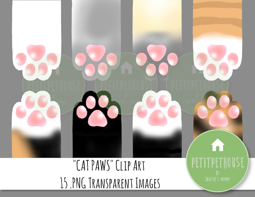 Instant Download HD Cat Paws Clipart, Kitty Cat Clip Art,