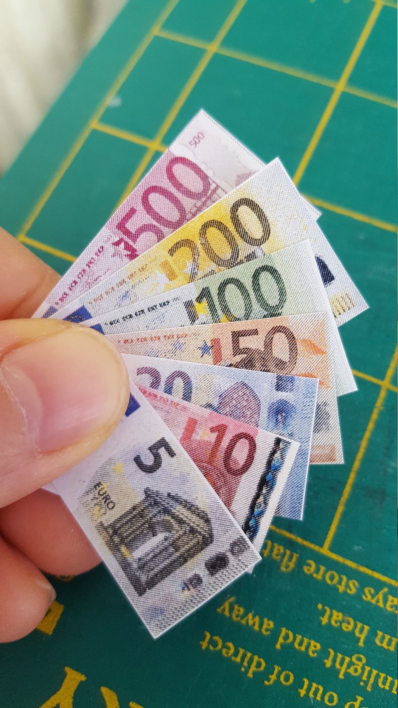 printable 14 miniature scale euro money banknote bills etsy