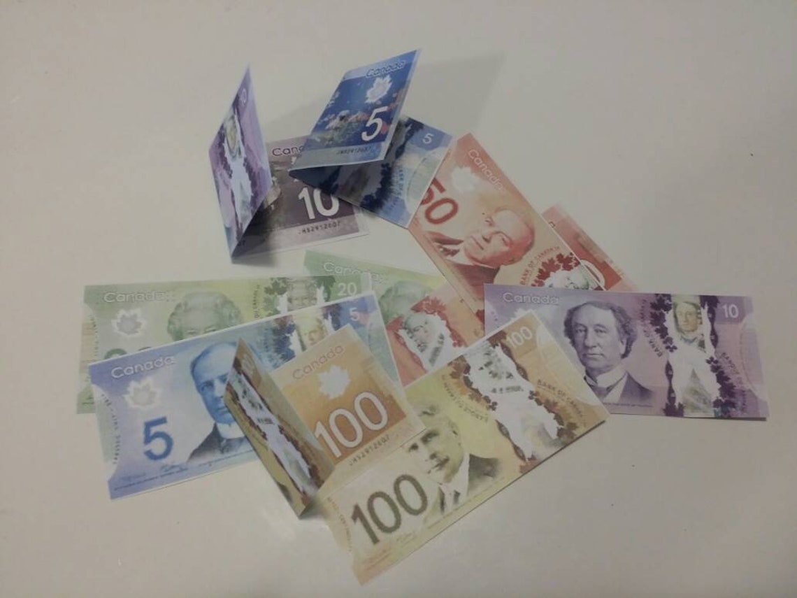 Printable Canadian Play Money Bundle for Kids Pretend Play Etsy