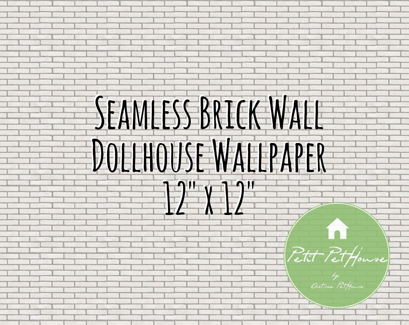 Printable Seamless White Brick Wall Dollhouse Wallpaper | Etsy
