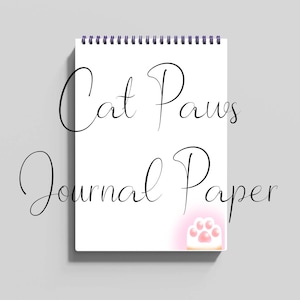 Printable Adorable Cat Paws Digital No Grid Letter Paper and Notepad Set | Journal Supplies | Junk Journal | Journal Set