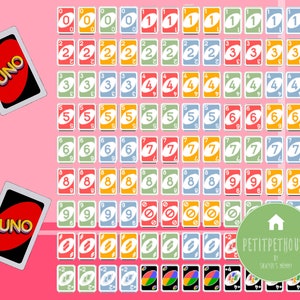 Printable 1:3 Miniature Scale Uno Card Game 108 Cards Double | Etsy
