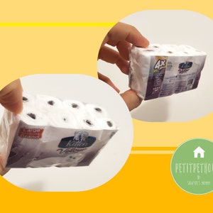 Modello stampabile di carta igienica in miniatura 1:6 / Per bambole / COVID-19 / Pandemia / 2020 / Rotolo di carta igienica in scala di gioco / Elfo di Natale / Fai da te