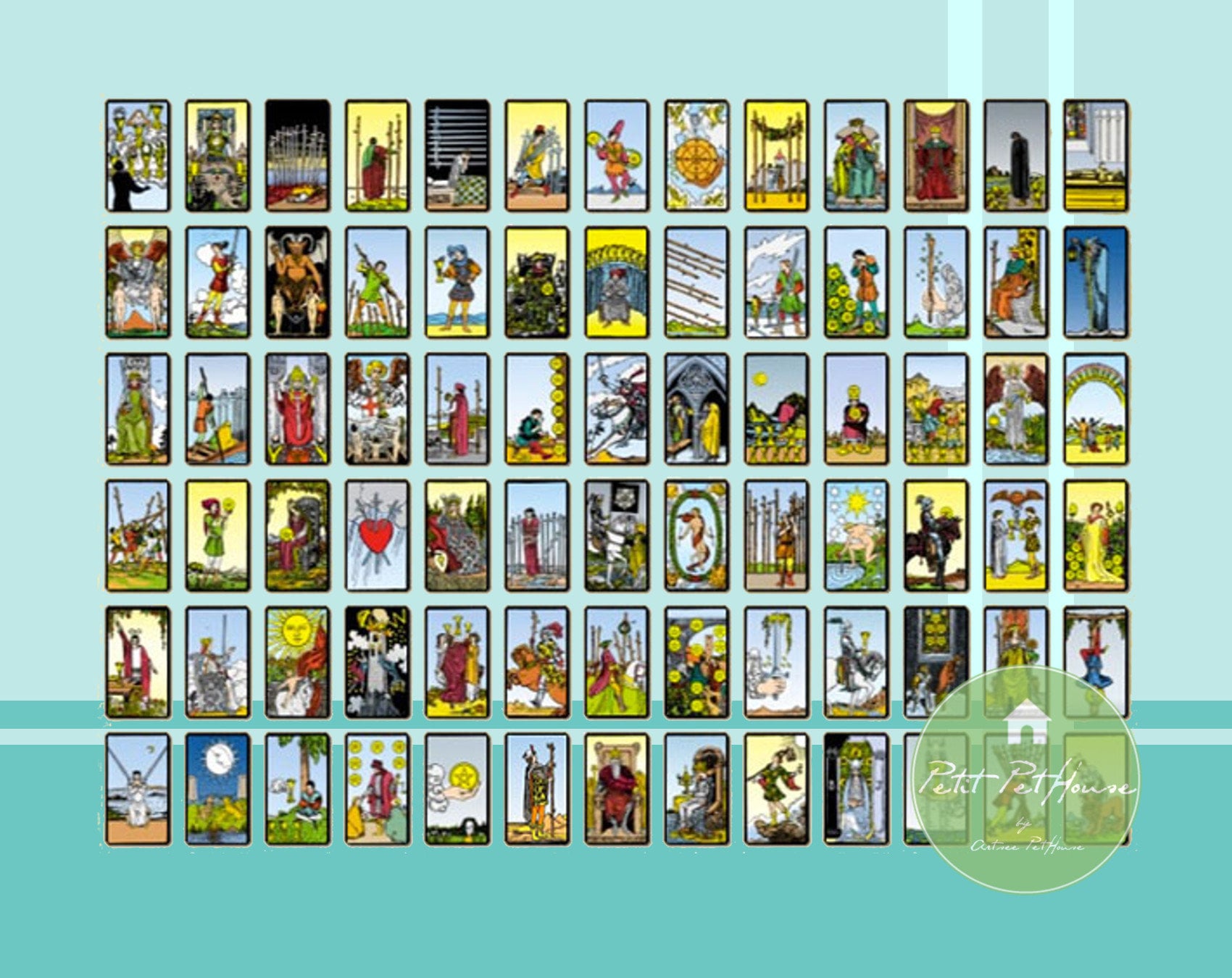 printable-1-12-miniature-scale-deck-of-tarot-cards-78-cards-etsy