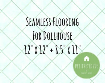 Printable Light Green Ceramic Tiles, Dollhouse Flooring 12x12", 8.5x11" Instant Download Digital Paper for Miniature Dollhouse Scrapbook