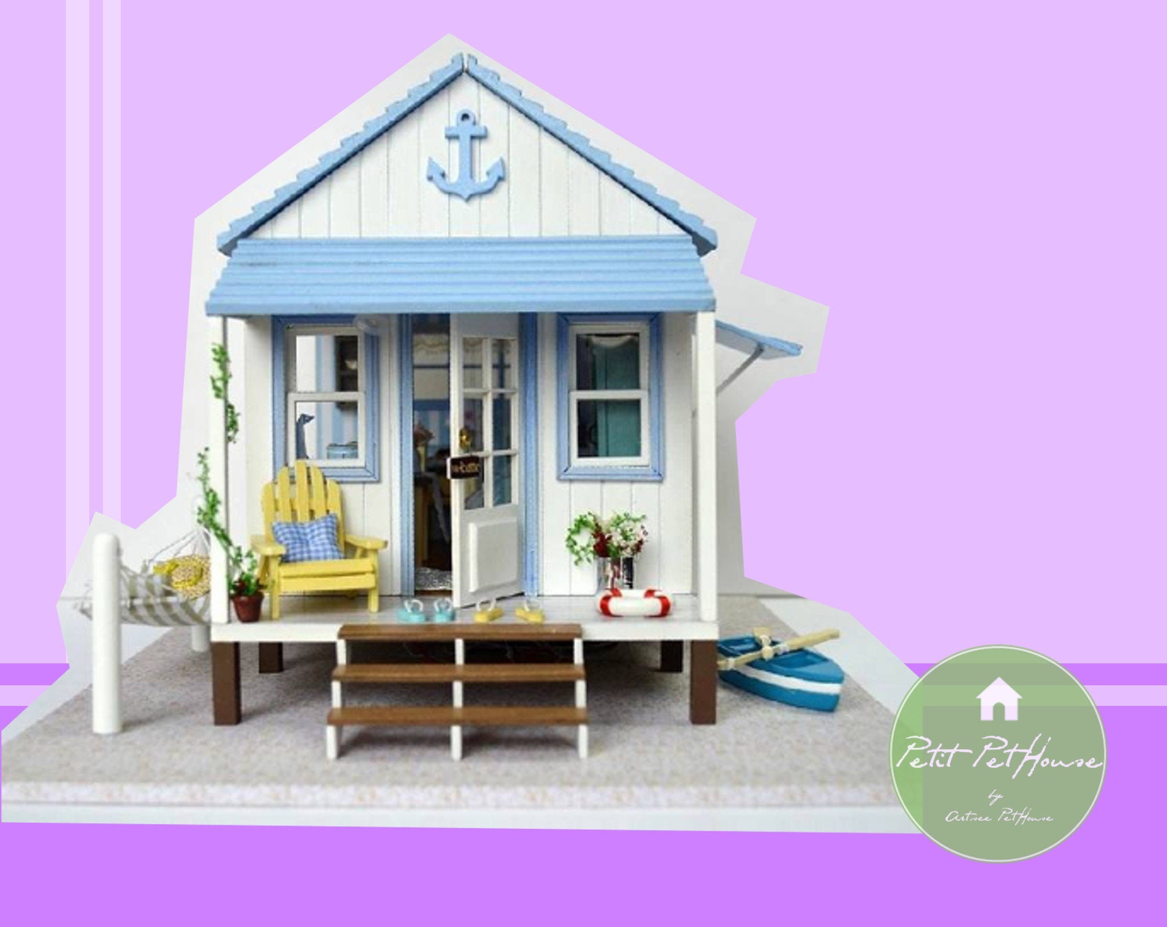 124 Miniature Relaxing Beach House DIY Dollhouse Kit Etsy