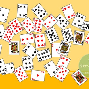 Wydrukowana talia kart do gry w skali 1:6 (52 + 2 Jokery) dla lalek | Zabawka | Skala do zabawy | Rekwizyt dla lalki | Zabawa w udawanie | Rękodzieło DIY | Elf