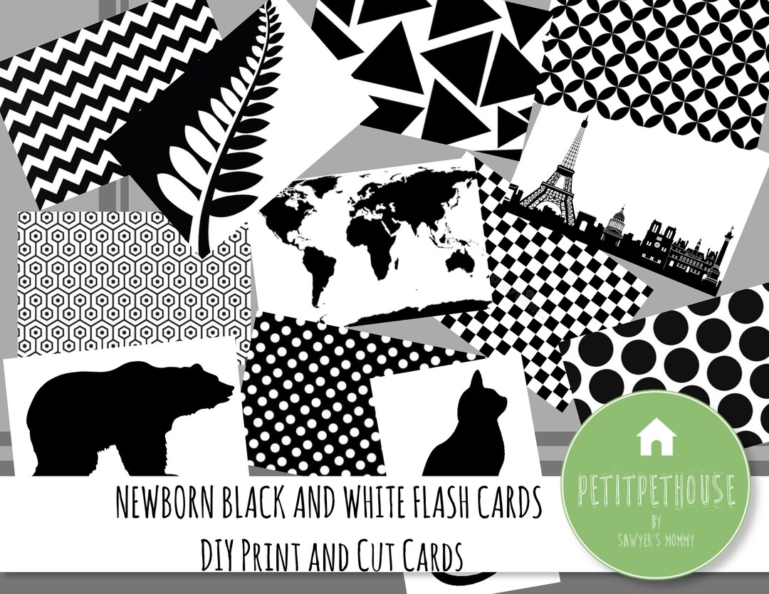 Instant Download | Newborn Baby Black and White Flash Cards (set of 15 ...