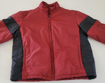 Vintage 90's Eddie Bauer Red Wool Lined Mountain Parka Jacket